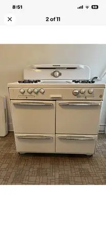 1940’s Vintage Roper Gas Stove Range Broiler Griddle Warmer Timer Spot