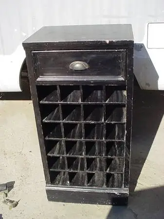 black wine cabinet with 1 drawer