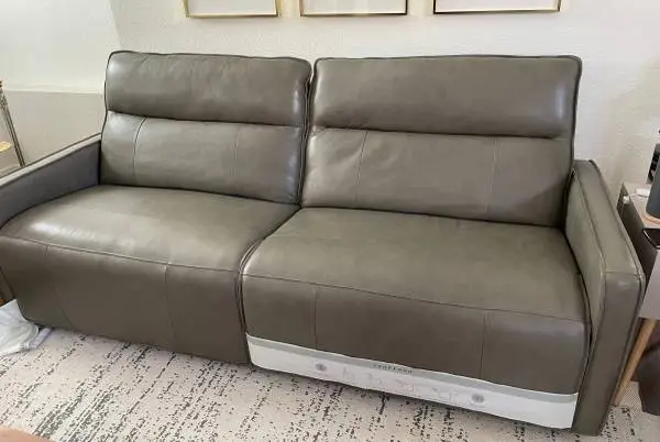 Leather reclining couch