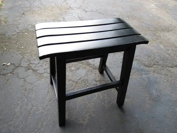 Solid Wood Black Small Bench
