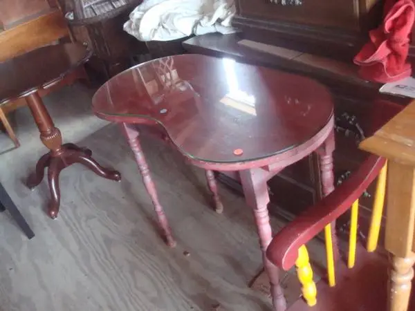 vintage kidney shaped table