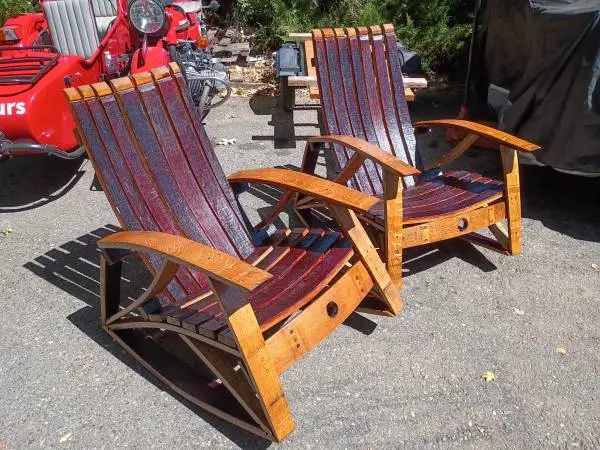 Wine barrel rocking chairs