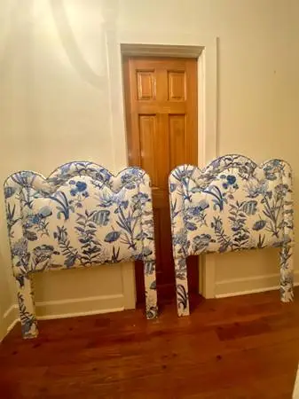 Designer Vintage Blue & White Coastal Twin Headboards