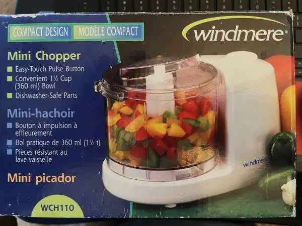 CUT PRICE = Windmere Cup Mini Chopper Food Processor, White Color