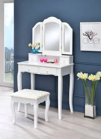 3PC VANITY WITH TABLE, MIRROR AND STOOL BRAND NEW
