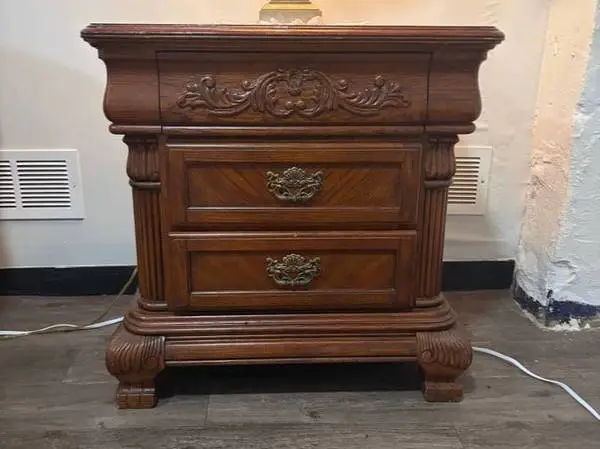 set of 2 solid wood nightstands / side tables