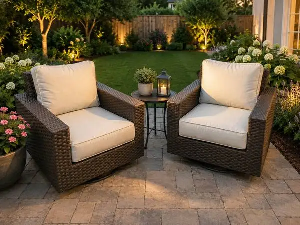 Brand new pair oversize swivel rocking outdoor patio furniture chairs
