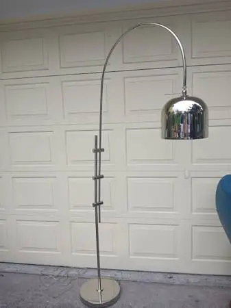 Regina Andrew Arc Floor Lamp With Metal Shade in Polished Nickel