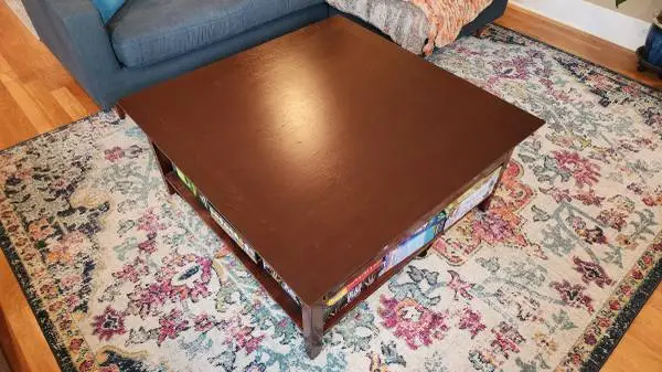 Square Wood Coffee Table – 2 Drawers + Storage – 43.5 inches