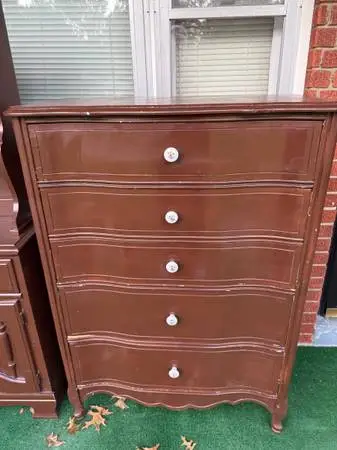 USED BROWN DRESSER AND HUTCH