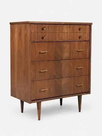 Mid-Century Modern Walnut Highboy Dresser, c.1960’s