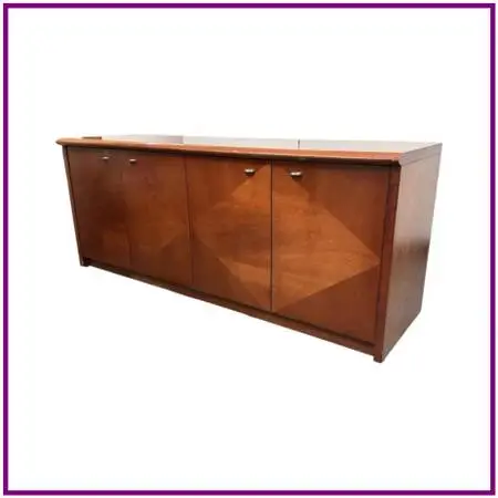 Mid-century Diamond Veneer Sideboard Credenza, Vintage