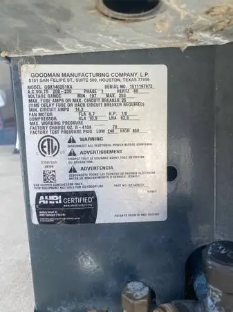 Goodman 2.5 Ton Central AC