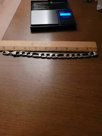 9 L  1/2 wide HEAVY THICK LINK SILVER / 925 bracelet