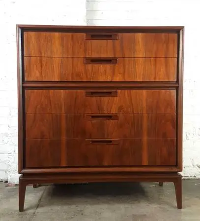 Fabulous Pristine RESTORED Danish Modern Mid Century Tall Dresser