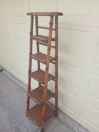 Bamboo/rattan, shelving, display ladder, plant stand or book shelf