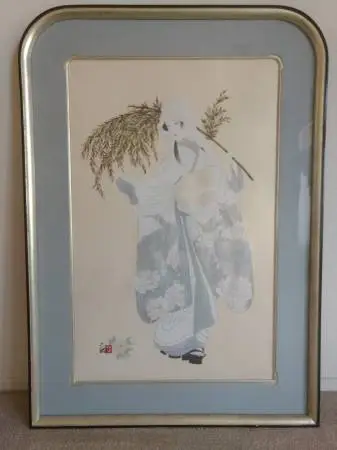 Hisashi Otsuka Moment of Reverence - Asian Mixed Media Lithograph