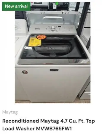 Reconditioned Maytag 4.7 Cu. Ft. Top Load Washer MVWB765FW1