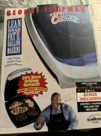 George Foreman Lean Mean Fat Reducing Grill Blue W/ Manual (GR26BWI)