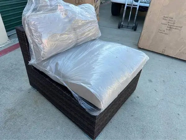 New outdoor patio furniture armless chair sunbrella fabric