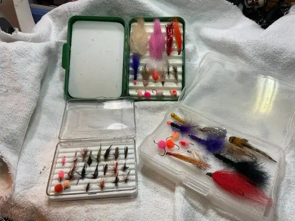 Fishing flys 3 boxes flys  all new for trout salmon hand tied