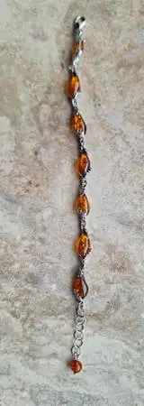 Baltic amber bracelet and ring set