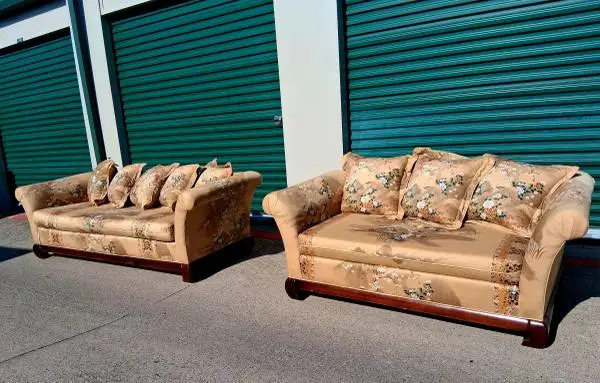 VINTAGE MID CENTURY MODERN MCM MODERN 70s CHINOISERIE UPHOLSTERED SOFA