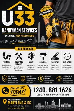 U33 Handyman $55 per hour +12408811626