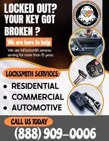 24/7 Locksmith Service - Car, Home And Business- Available Day & Night