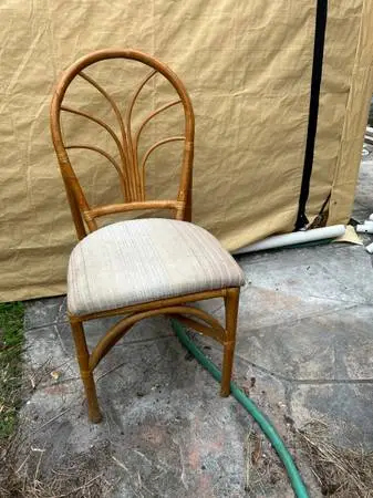 Bamboo Chair vintage with Bamboo ties holding legs together
