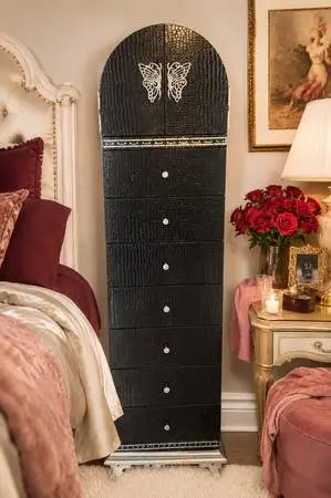 Black Hollywood Swank Lingerie Chest By Michael Amini!