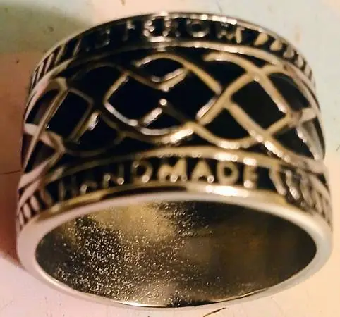 Large Men Steel Ring, Size 11-12