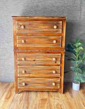 Solid wood, five drawer dresser, rustic western
