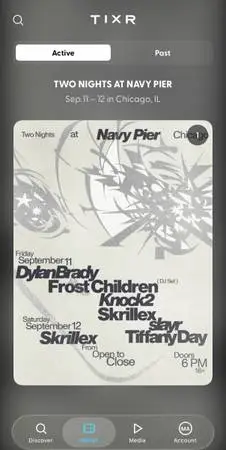 2 day Skrillex GA ticket for navy pier show