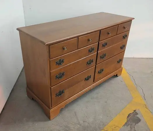 ETHAN ALLEN Heirloom Double Dresser Chest of Drawers - SOLID MAPLE