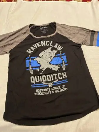 Harry Potter Ravenclaw Quidditch black/gray 3/4 length sleeve T-shirt