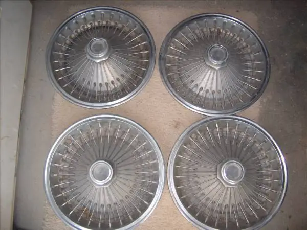 Wire Wheel Style Hub Caps fit 14 Steel Rims