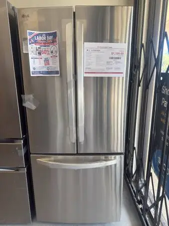 LG 22 cu. ft. 30 Inch Wide French Door Refrigerator in Stainless Steel - $1,099
