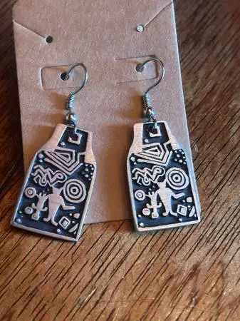 Urban fetish pewter earrings
