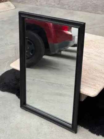 Modernist Black Solid Wood Framed Wall Mirror – MCM