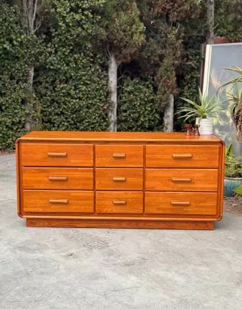 Postmodern Danish Modern Vintage 9 Drawer Dresser Credenza – MCM Wood