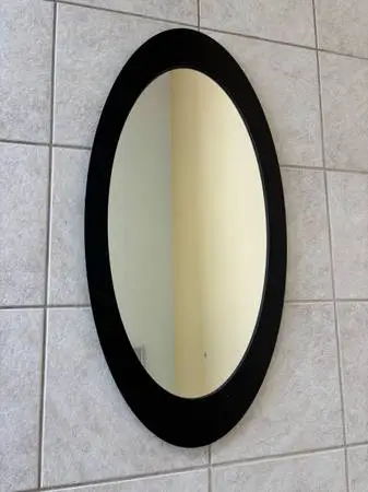 Design Within Reach Black Oval Wall Mirror