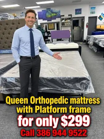 Queen Orthopedic mattress and frame