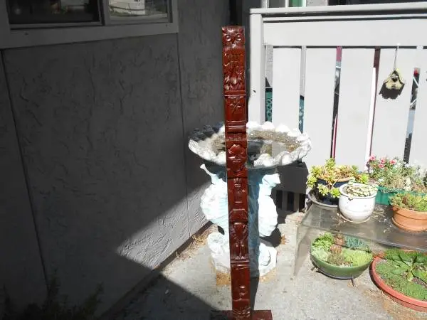 Native indigenous 4 ft 8 Totem with Deep Hand Cut - Carved totems