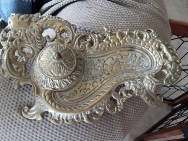 Antique filigree solid brass inkpad