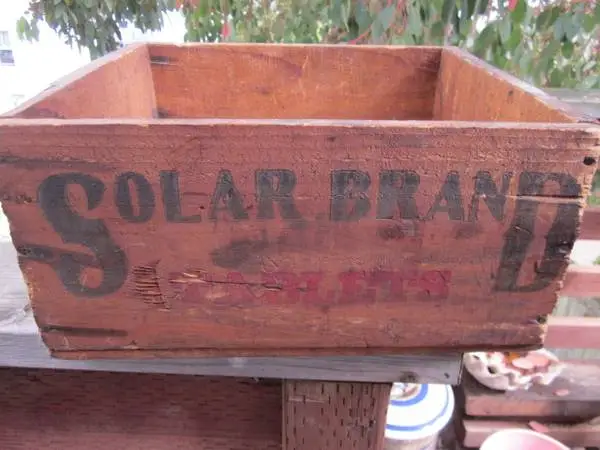 Vintage Solar Brand Tablets Wood Box