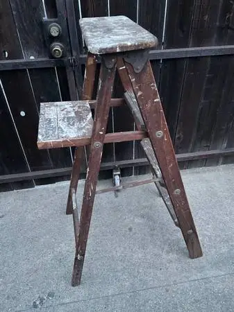 Vintage Mahogany wood ladder