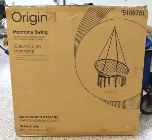 Origin 21 Rope Macrame Swing Hammock chair -  never used!