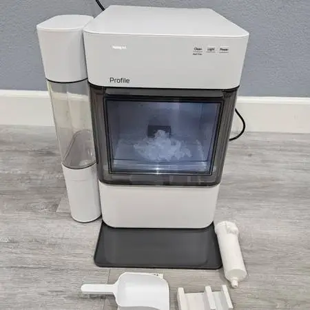 pebble nugget ice maker white countertop machine