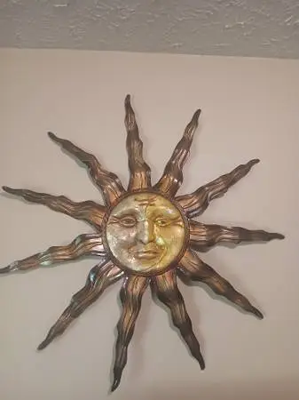 Xtra Large Copper/Brass/Bronze Like Mr. Sun Wall Hanger